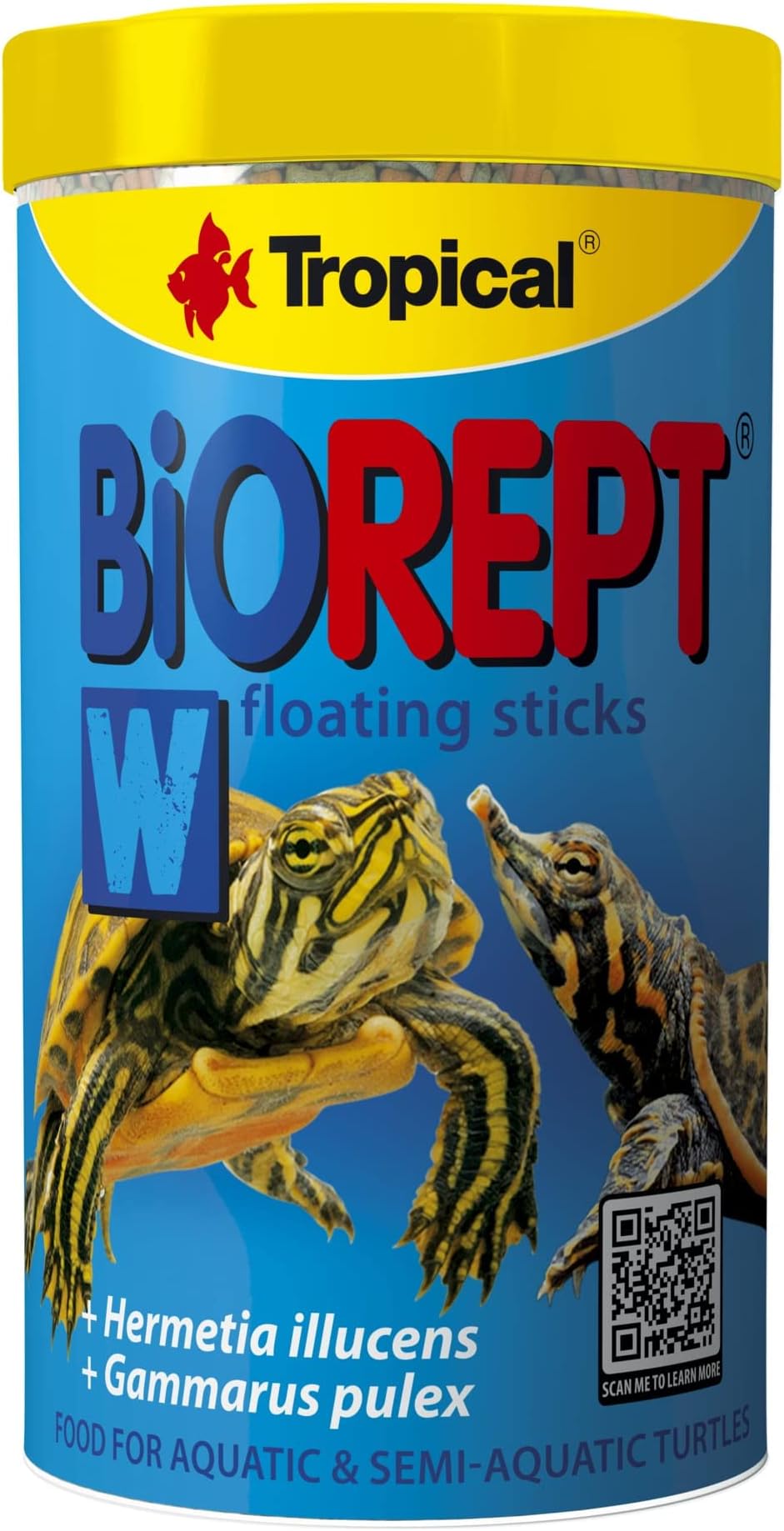 BIOREPT W. 500ml / 150g - floating sticks for aquatic and semi-aquatic turtles - daily nutrition with hermetia illucens and gammarus pulex