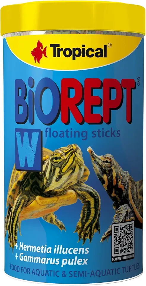 Tropical Biorept W - Rações Em Bastões Com Múltiplos Ingredientes Para As Tartarugas Aquáticas Com Krill E Gammarus - Pote 150G