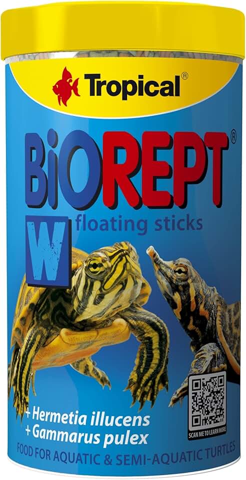Tropical Biorept W - Rações Em Bastões Com Múltiplos Ingredientes Para As Tartarugas Aquáticas Com Krill E Gammarus - Pote 150G