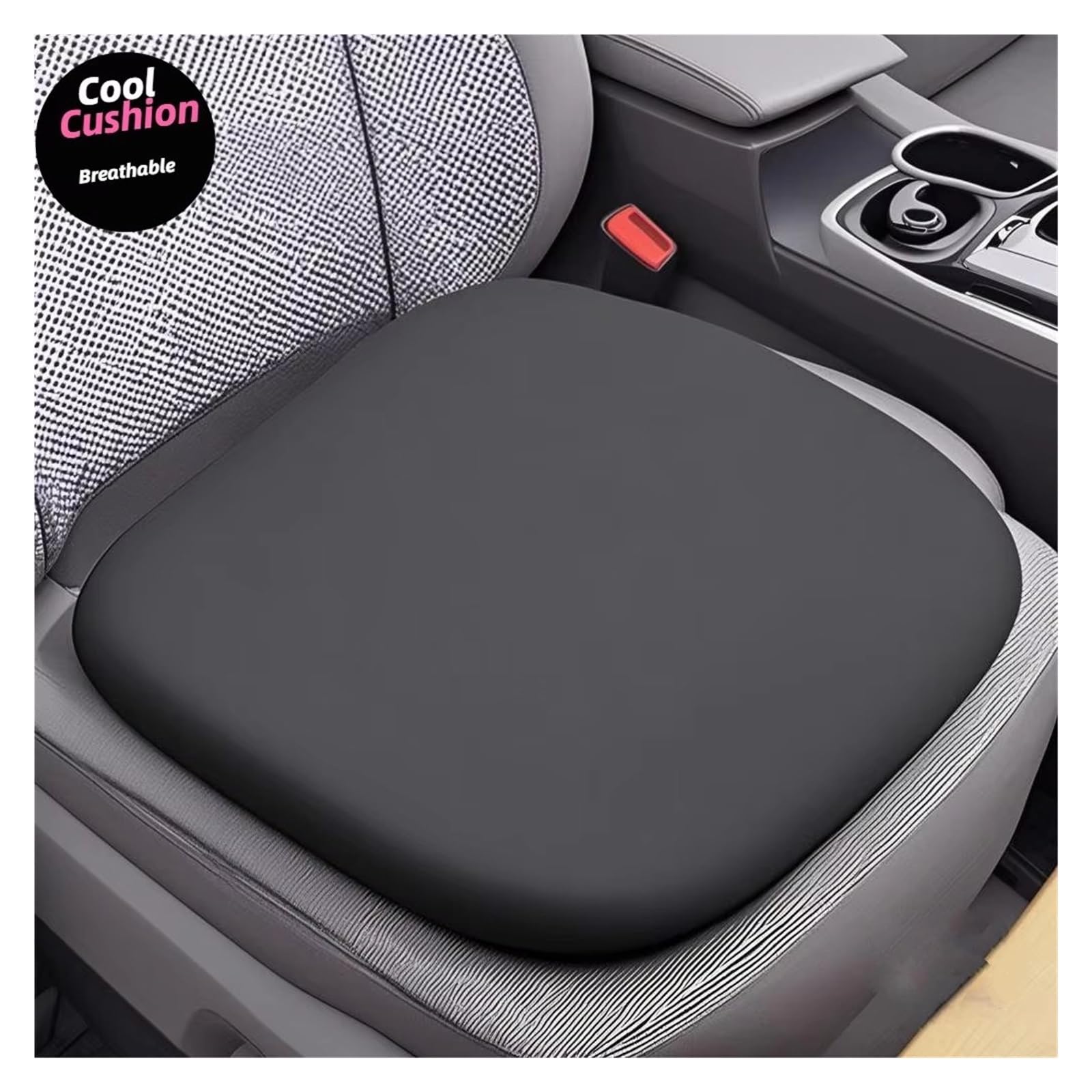Cojines De Espuma Viscoelástica para Asientos Coche con Soporte Lumbar, Transpirables, Ideales para Oficina Fundas Asientos(Gray,45x45cm)