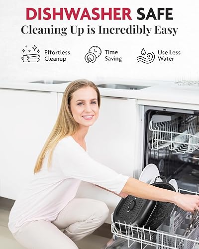 Miniatura 6 de Granitestone Asador de pavo XL de 18.8 pulgadas con tapa, sartén para pavo ultra antiadherente para horno con parte inferior ranurada para untar,