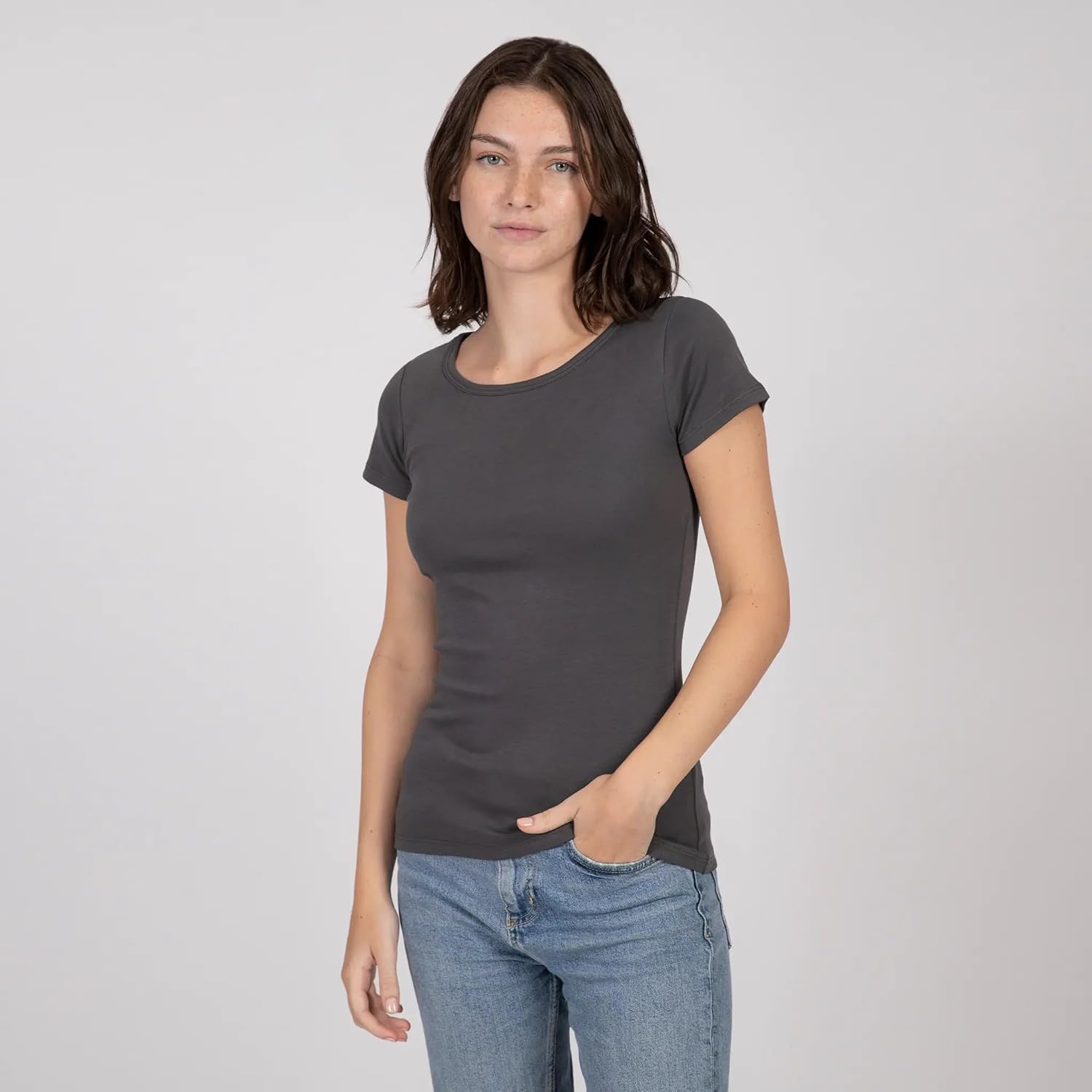 ayaecofashion AyA | Women's Organic Pima Cotton T-Shirt | Gray XS - Image 2