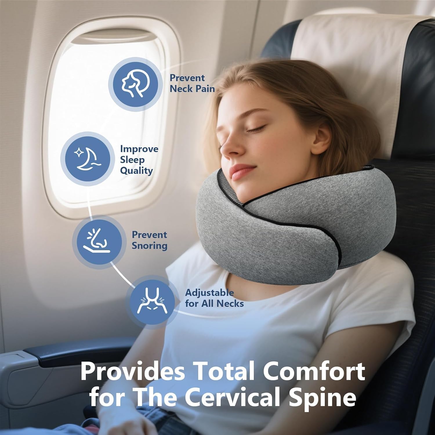 Medicane Travel Pillows for Airplanes,Neck Pillow Airplane Memory Foam Travel Pillow Neck Pillow for Traveling Suitable for Airplanes,Offices and Cars