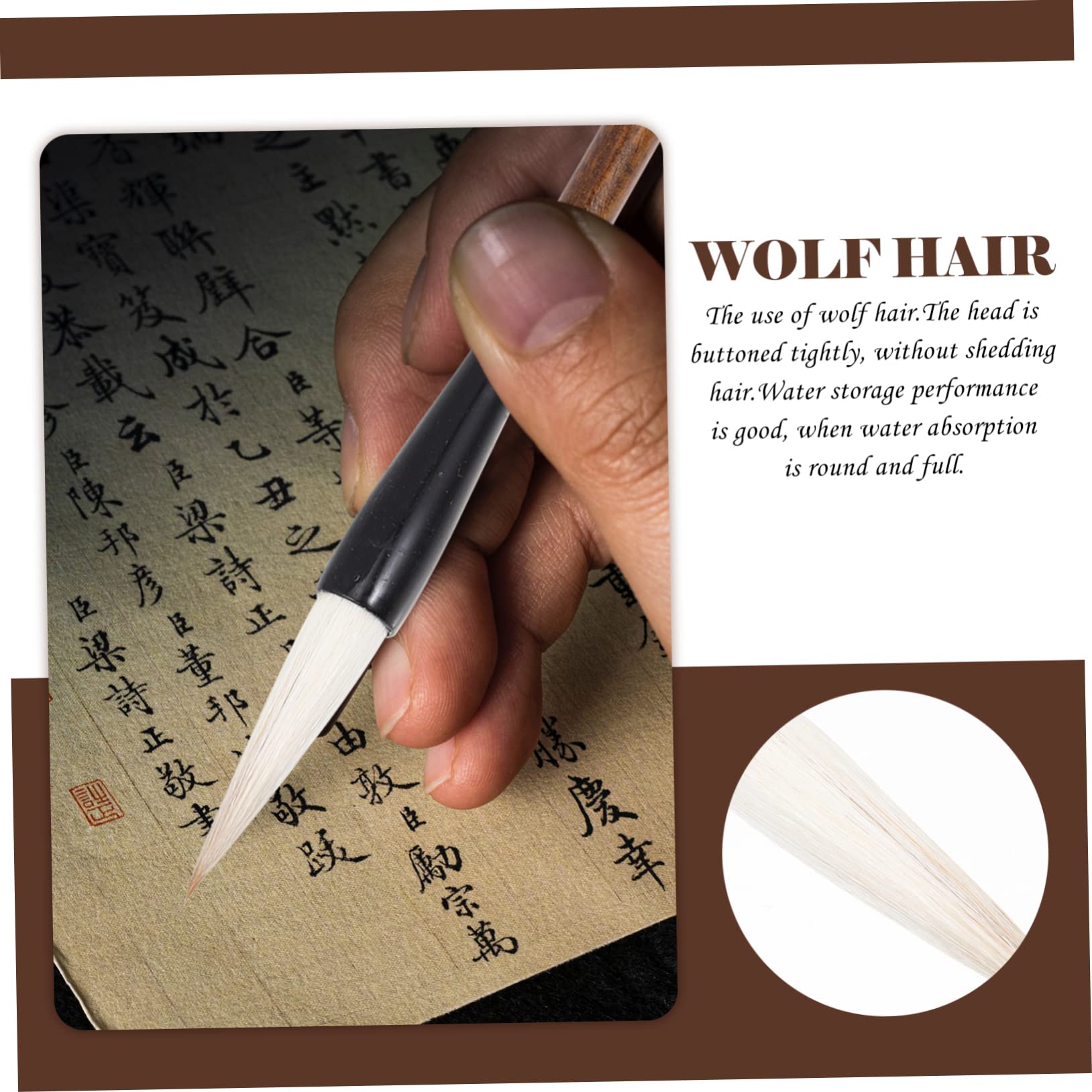 ERINGOGO 3Pcs Calligraphy Brush Professional Writing Brushes for Beginners and Students Durable Comfortable Grip for Calligraphy Art and Painting