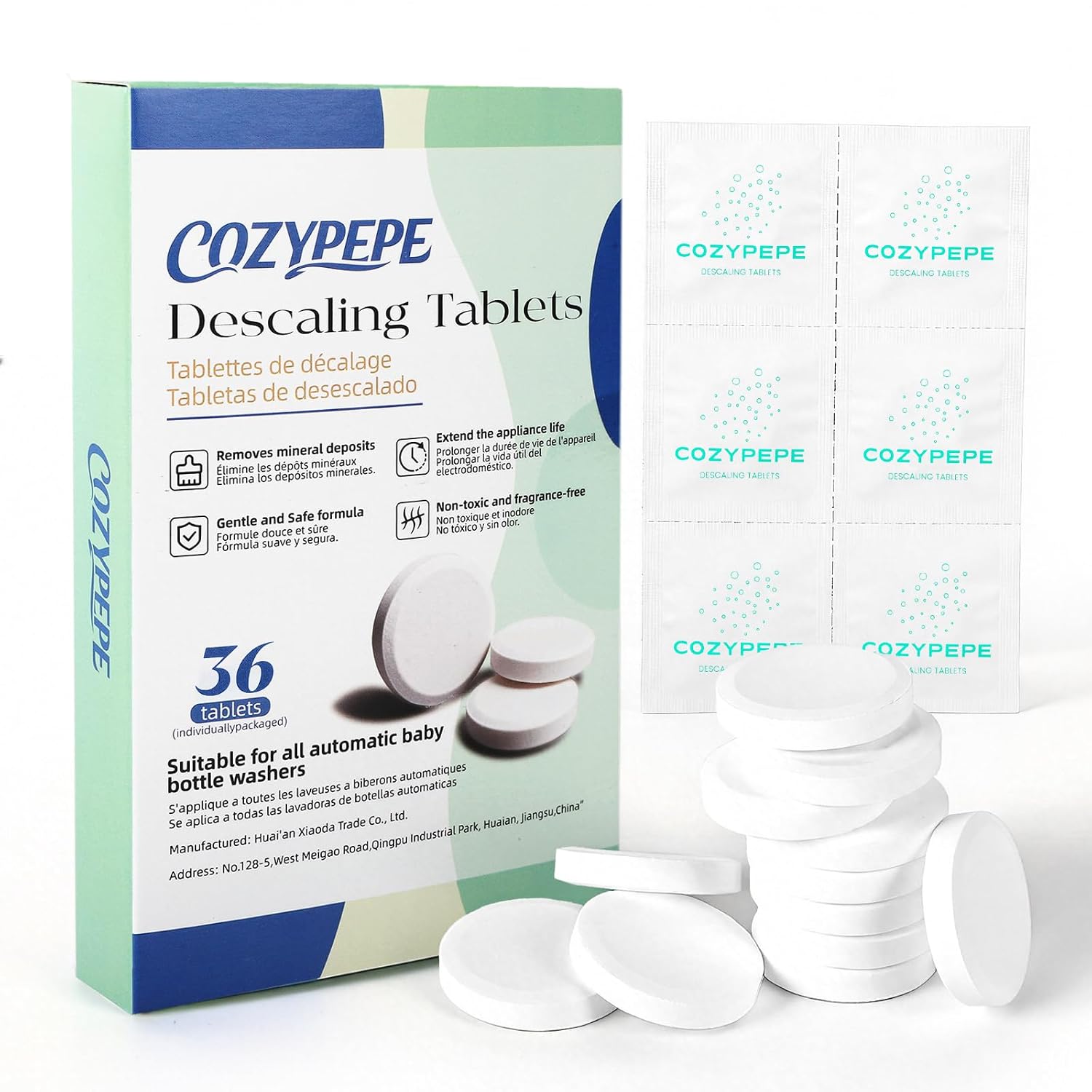 Descaling Tablets for Bottle Washer, 36 Count – Universal Fit Most Bottle Washer Models – Effective for Removing Milk & Limescale, Works with Washer, Warmer, Sterilizer & Formula Maker