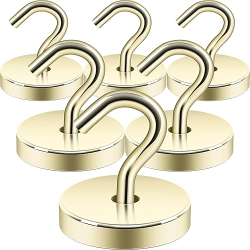 Miniatura 8 de Neosmuk Ganchos magnéticos extrafuertes con imanes de tierras raras resistentes para refrigerador, crucero, colgar, cabañas y parrilla (blanco,