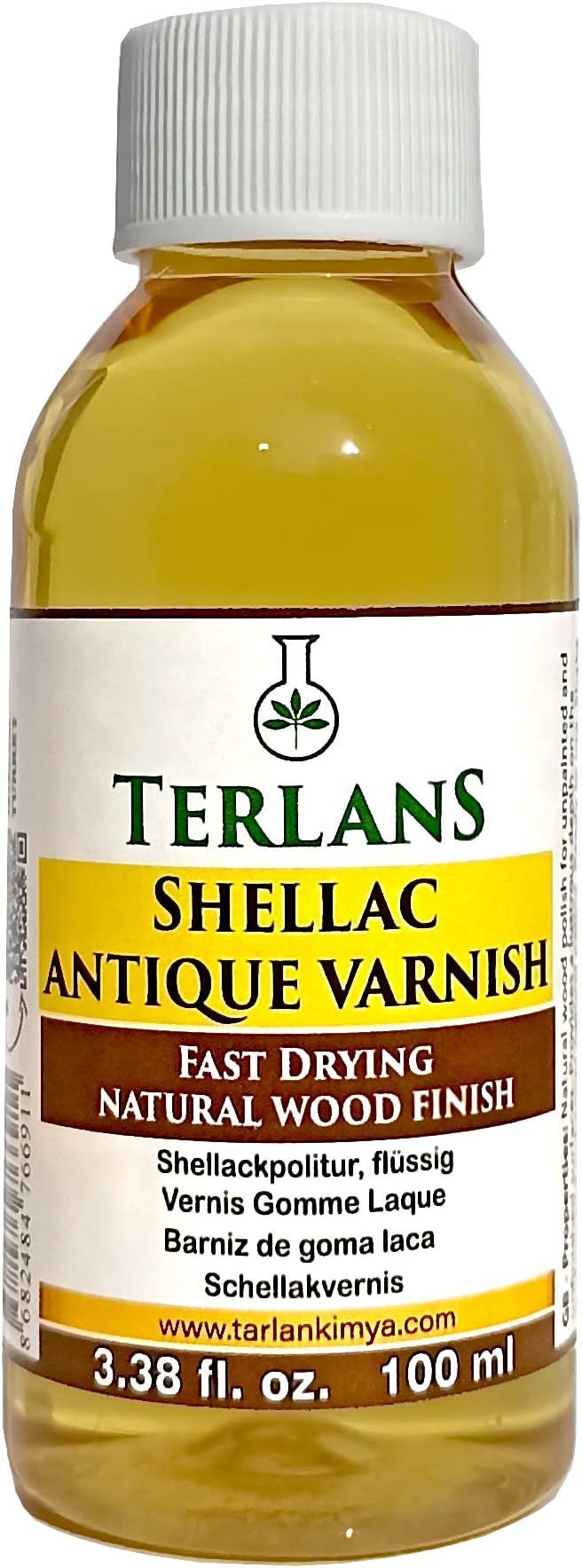 TERLANS Shellac Liquid Blonde 3.38 fl oz (100 ml) Antique Varnish for Musical Instruments and furnitures