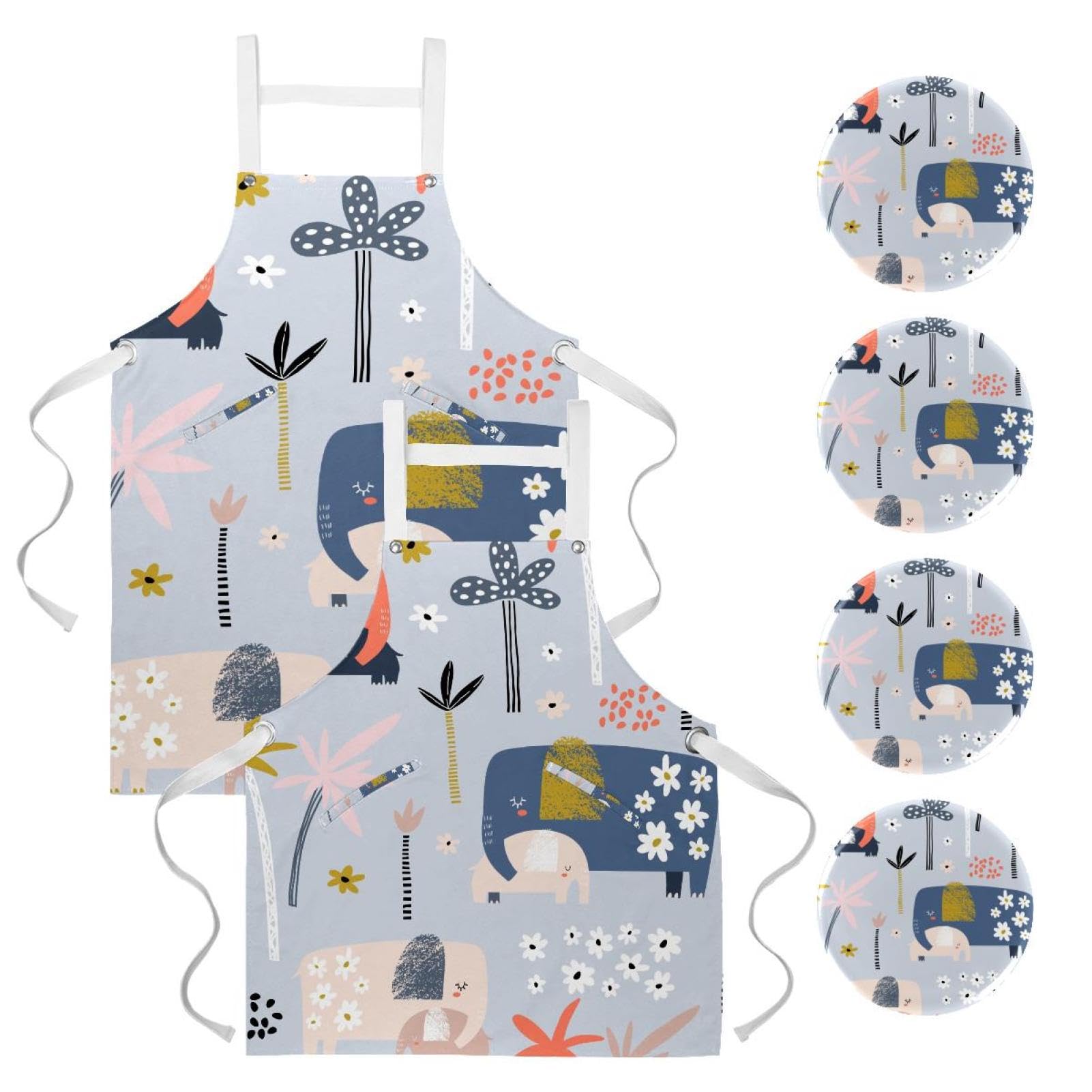Tablier de serveuse bistrot lot de 2 avec 4 broches d'ajustement - 7