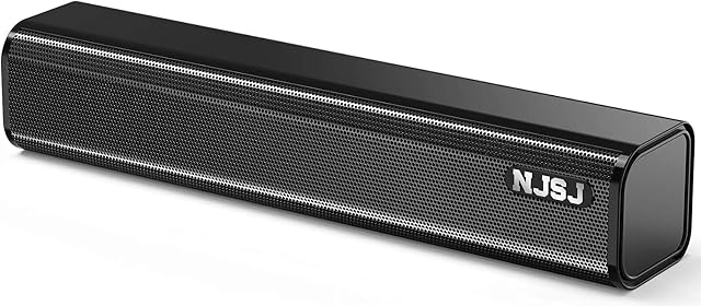NJSJ PC Speakers,Wired Computer Speakers with 3.5mm Aux,Portable USB Mini Soundbar Home Theater Stereo for Desktop Laptop Cellphones Tablets