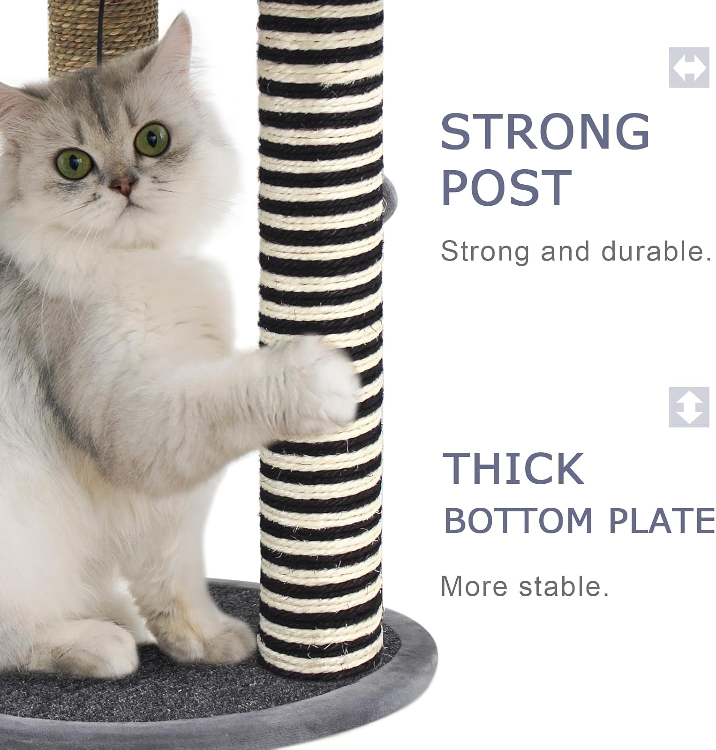 SONGWAY Cat Scratching Post Tree - Cat Tree with 3 Scratching Poles and Dangling Balls, Carpeted Base and Perch, Interactive Scratcher Toy for Indoor Cats Kittens, Grey 5 71FVEqIQRDL. AC SL1500
