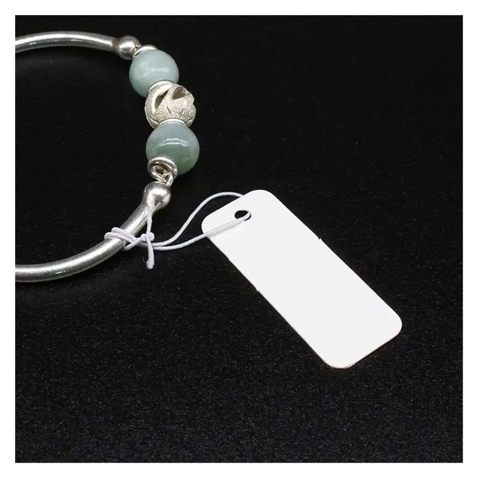Preisschilder mit Schnur, 500 Stück, 4 x 2 cm, Papier-Preiskarten, Schnur, Etiketten, Blanko-Etikett, Schmuck, Display-Karte, Paket, Hängeetikett für Display-Preis