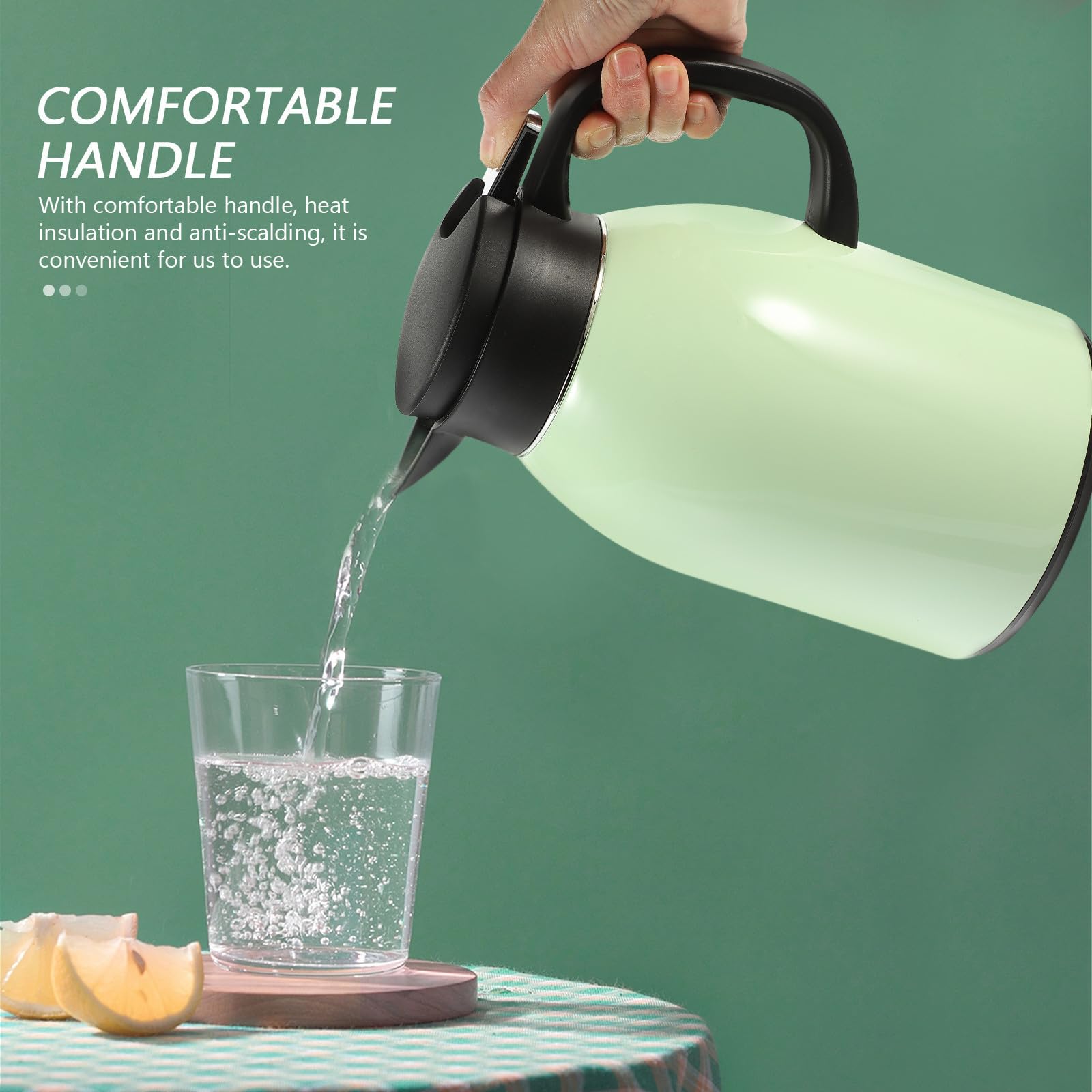 SOLUSTRE Borraccia Termica in Acciaio Inox 1.6l Grande Capacità con Isolamento a Lunga Durata per Ufficio e Casa Design Semplice e Resistente