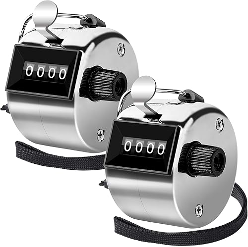 FEBSNOW Contador de contador de cuentos de mano Clicker 4 contador de clics de número digital para eventos escolares Golf Deportes Oficina Estadio