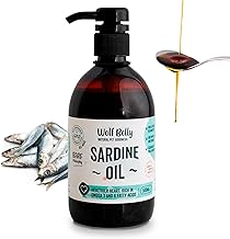 Wolf Belly - Huile de Sardine pour Chien et Chat 100% Naturel (500 ML) Omega 3,6,9 et Vitamine E | Peau Saine et Pelage Brillant | Articulations Fortes | Système Immunitaire Sain - Fabriqué en UE