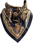 Bandanas for Men Women Western Foulard Cowboy Silk Paisley 35 Inch Head Scarf Oversize Neckchief
