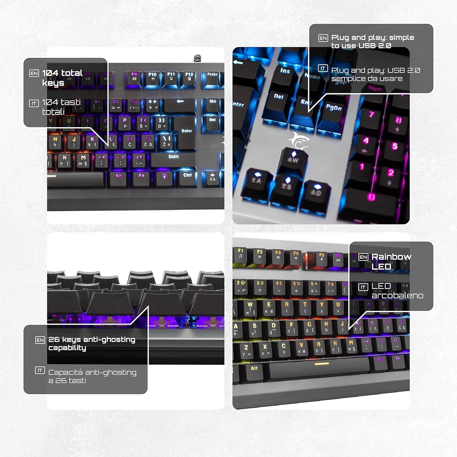Tastiera Gaming Acer Nitro TKL | Retroilluminata RGB 3 Zone | Anti-Ghosting 19 Tasti | Layout Italiano QWERTY | Per PC E Console - Foto 3