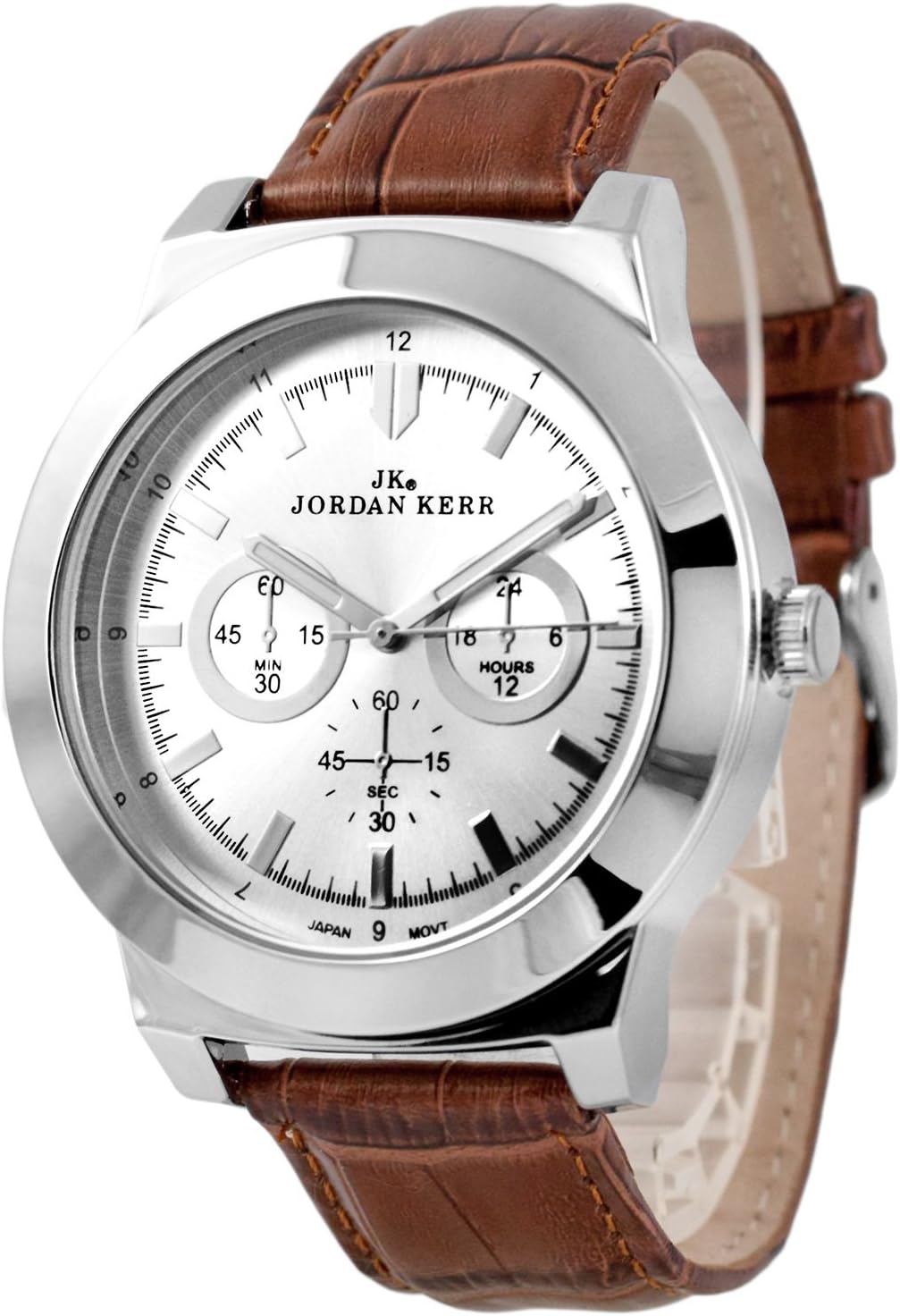Jordan Kerr Men's Watch Analog Leather Casual Style Gift Box