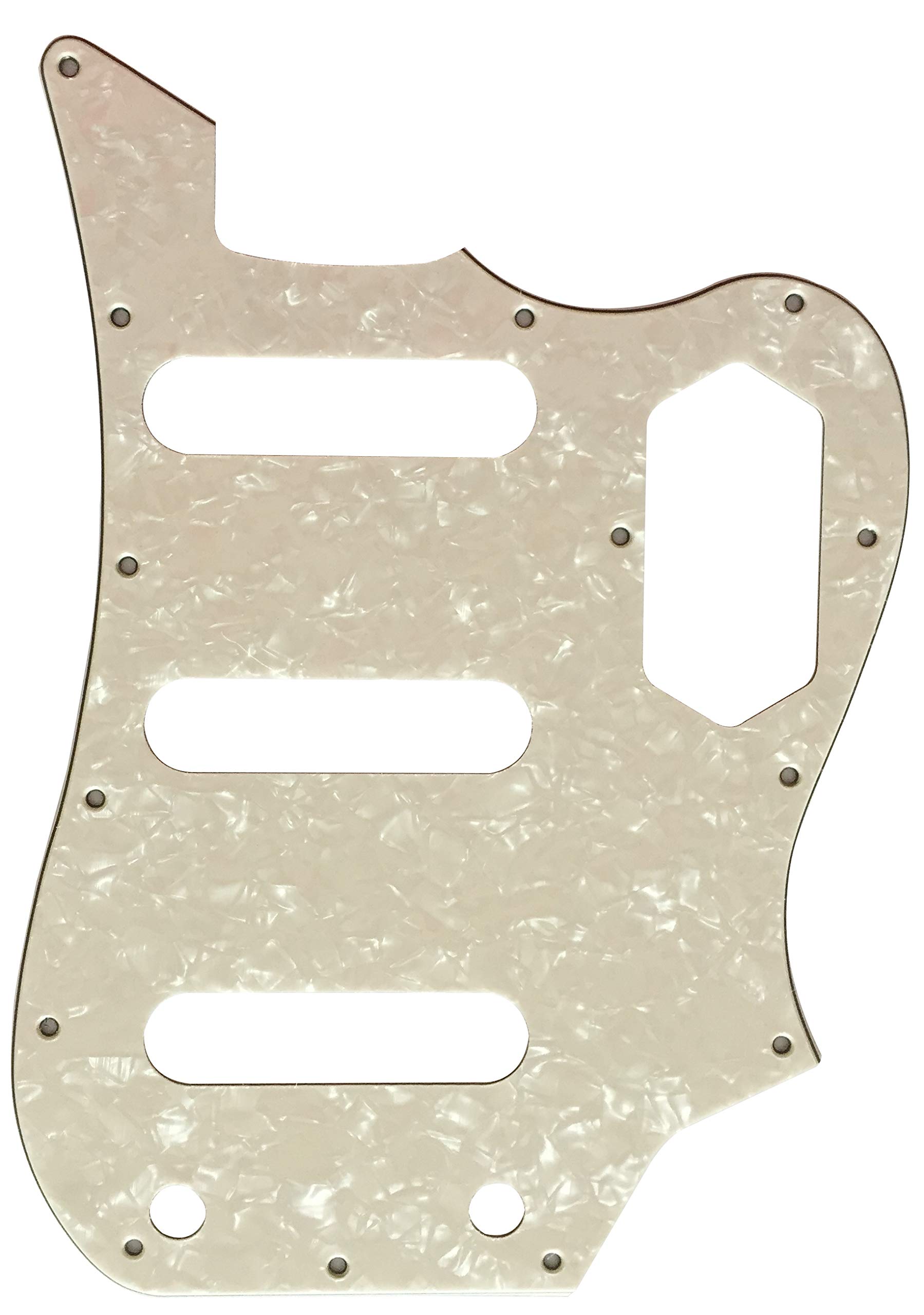 For Squier Vintage Modified Bass VI Guitar pickguard (4 Ply Ivory White Pearl)