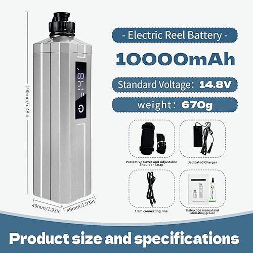 Miniatura 3 de YL-HLOT Super Mini batería de carrete de pesca eléctrica. último modelo con pantalla LED digital. Compatible con carretes eléctricos Daiwa y Shimano.