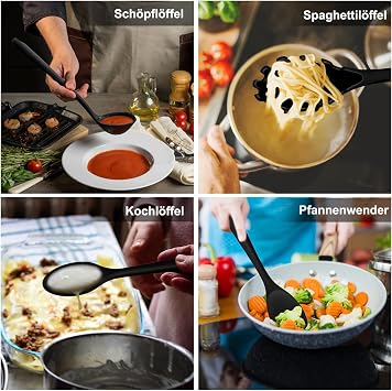 homikit kitchen utensils set 12-piece silicone cooking utensils cookware heat resistant cooking cutlery set with utensils holder healthy and non-stick dishwasher safe