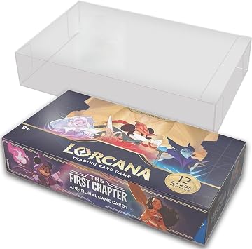 EVORETRO Display Case Protector Compatible for Lorcana Booster Box 1 Pack - 0.40MM Thick PET Clear Case for Lorcana Collector Box, Anti-Scratch, Stackable, Protect Your Collection in Style