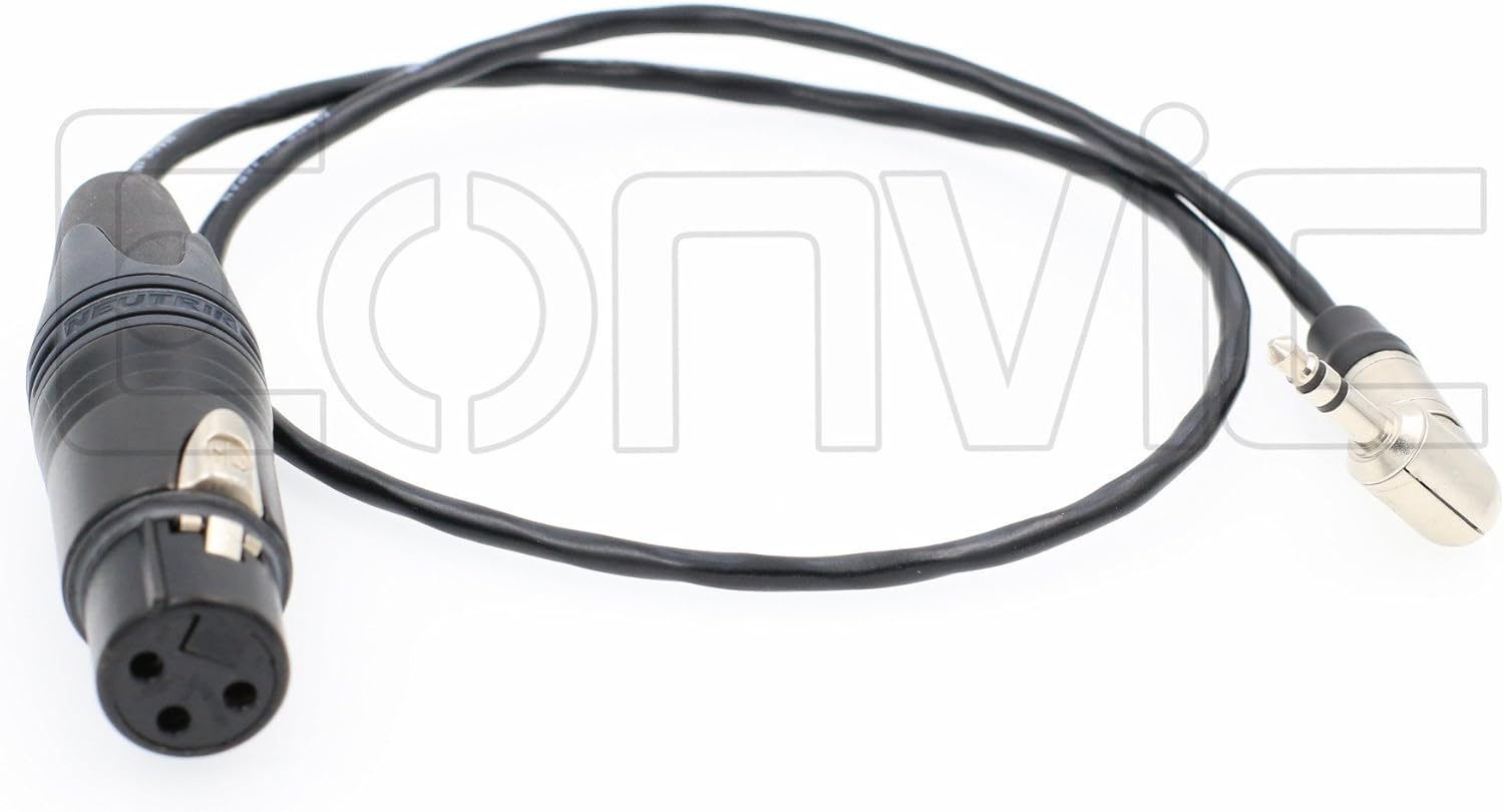 Eonvic 3-XLR Neurik 3.5mm TRS Right Angle Red Epic Scarlet Camera Audio Timecode Cable