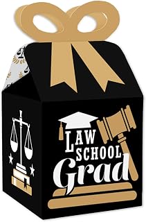Big Dot of Happiness Law School Grad - Square Favor Gift Boxes - Future Lawyer Graduation Party Bow Boxes - Set of 12