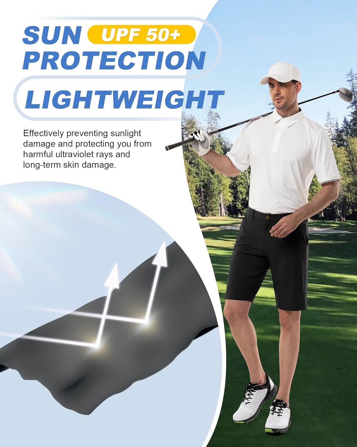 Outdoor Ventures Men's Golf Shorts 11" Inseam Classic-Fit Flat Front Stretch Casual Shorts with Pockets Summer Hiking Travel - Image 6