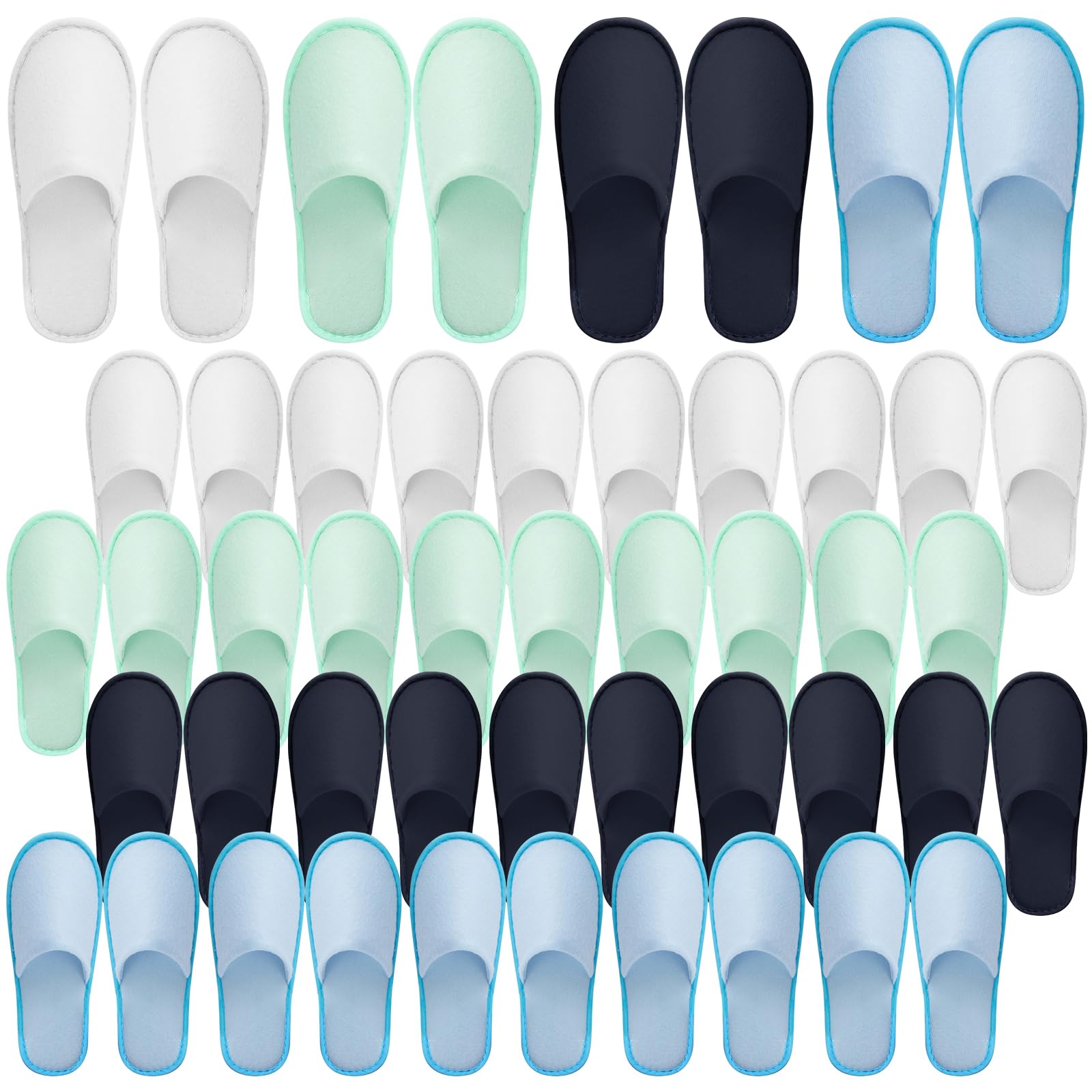 24 Paar Einweg-Hausschuhe, Gästehausschuhe Set, Rutschfeste Hotelslipper, Bequem Hotel Slipper für Hotel Spa Zuhause Party Reisen Damen Herren (4 Farben)
