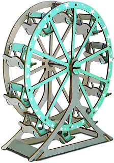 3D Adult and Children's Wooden Puzzle, 3D Puzzle, 3D Camping car Wooden, Puzzle Model, Manual Assembly, Hands-on Practice of Thinking, DIY Home Decoration, (Sightseeing Ferris Wheel)