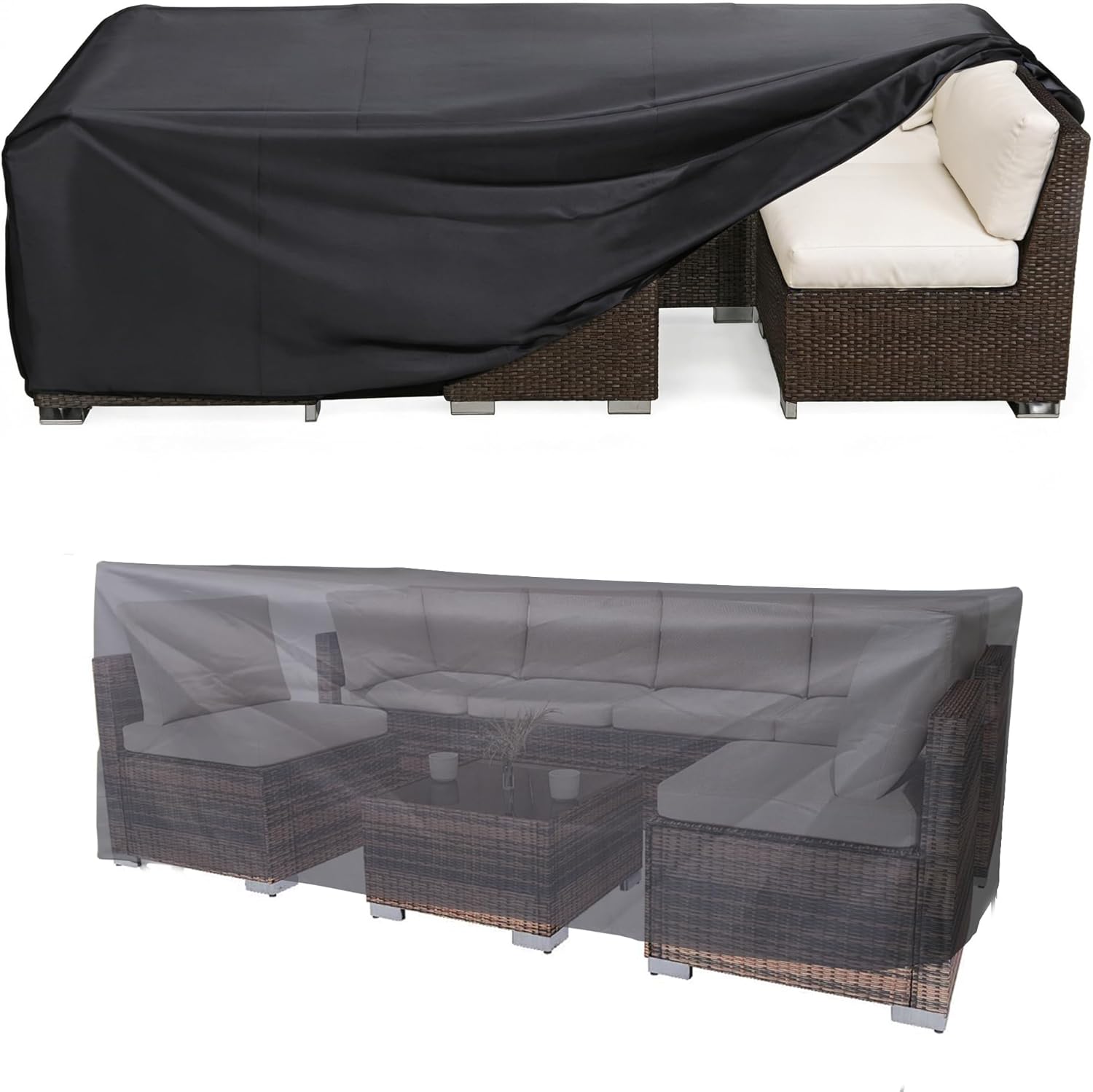 Outdoor Loveseat Cover,Waterproof for Outdoor Couch Cover, Outdoor Sofa Covers, Patio Furniture Covers, Patio Furniture Set, 82" W x 39" D x 36" H Black