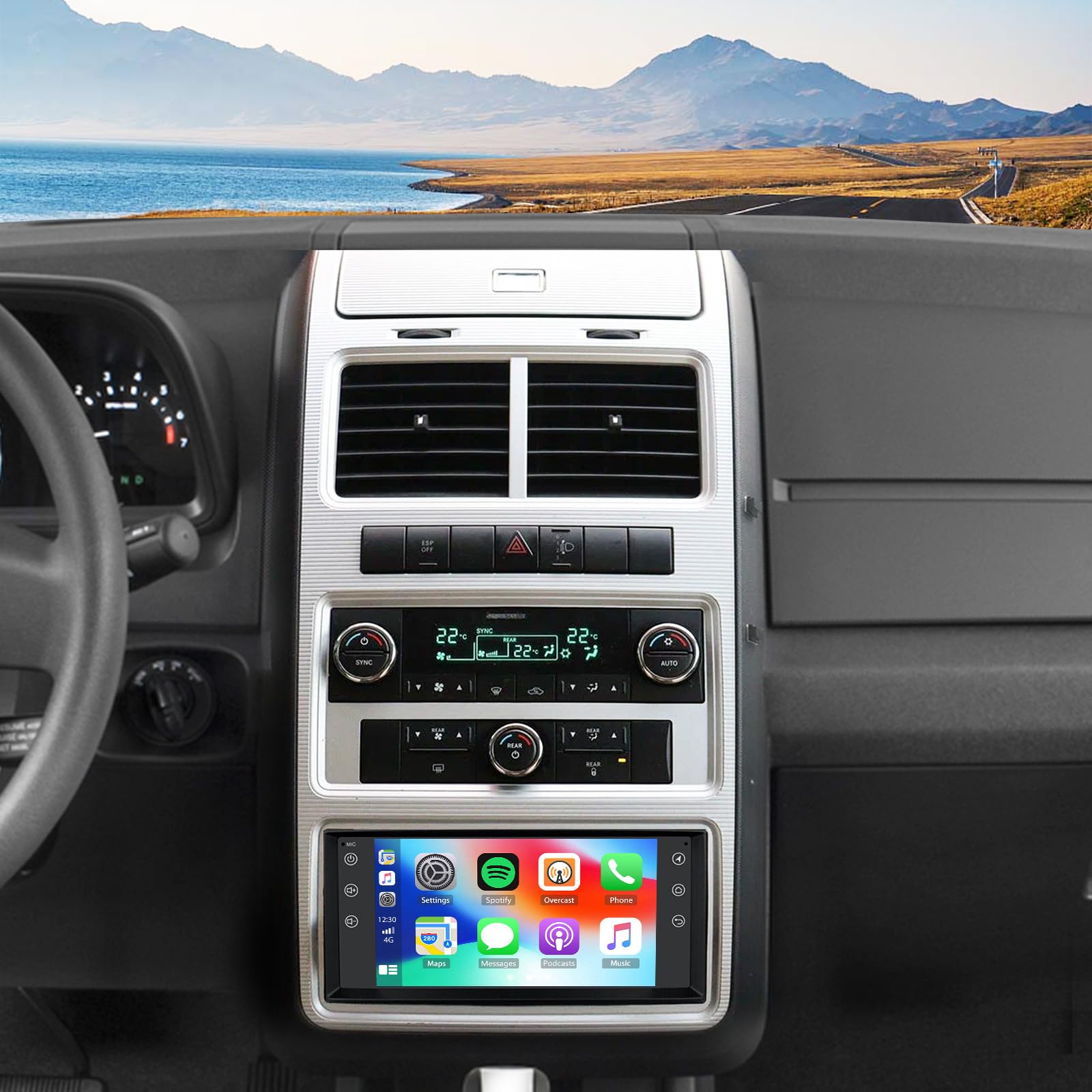 Autoradio 2+32G CarPlay et Android Auto pour Dodge Journey (2009-2010)