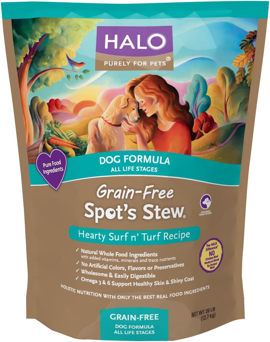 Halo Spot’S Stew Holistic Grain Free Dog Food, Surf ‘N Turf, 28 Lb Bag Of Natural Dog Food