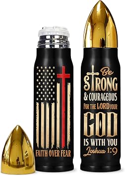 Christian Gifts for Men, Fathers Day Christian Gifts, Church Fathers Day Gift, Pastor Appreciation Gift, 17 oz Faith Based Inspirational Religious Bullet Tumbler for Men, Dad, Pastor