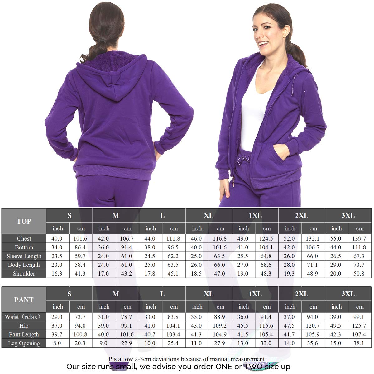 Facitisu - Tuta da donna, set da 2 pezzi