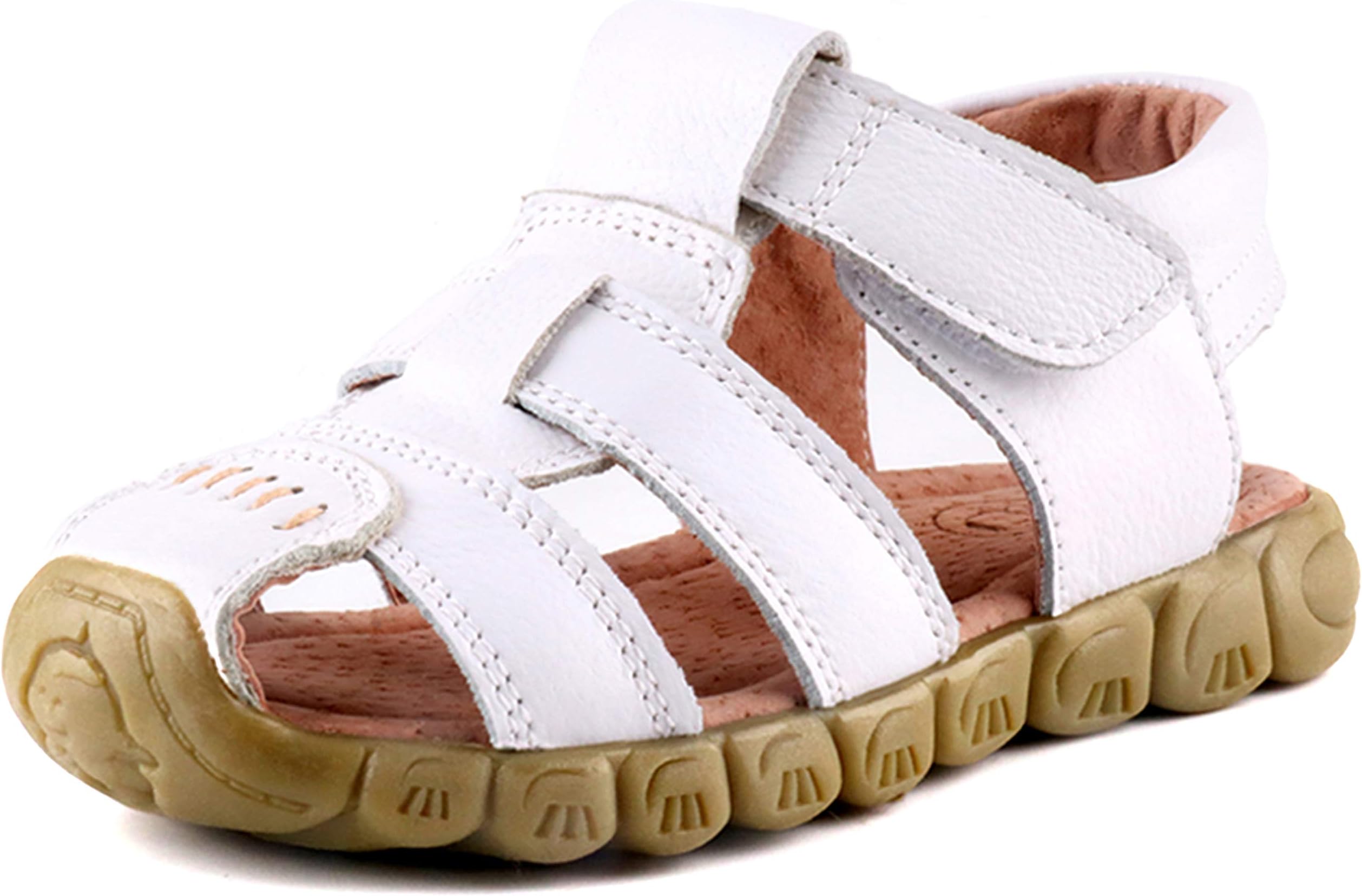 Femizee Closed-Toe Casual Outdoor Sandals for Boys Girls(Toddler/Little Kid/Big Kid),White,1203 CN25