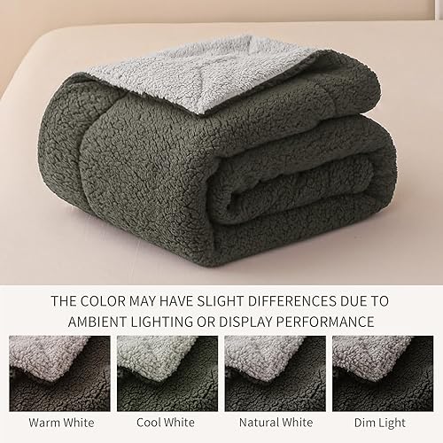 Miniatura 5 de Exclusivo Mezcla Manta reversible de forro polar Sherpa tamaño Queen, manta de felpa suave para sofá y cama, mantas gruesas y cálidas para todas las
