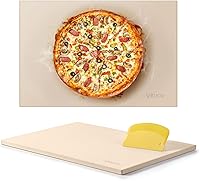 VEVOR 20x14 Cordierite Pizza Stone - 1450°F Heat-Resistant Extra Large Baking Stone with Scraper for Crispy Pizza, Bread, Oven & Grill