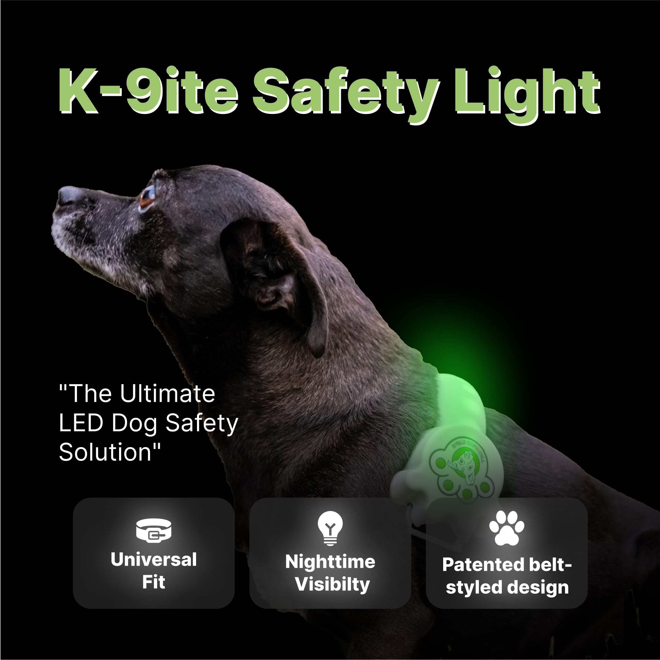 Collar de perro Better Than Light Up para perros pequeños, collar de perro LED recargable, dispositivo de seguridad para perros con un diseño único estilo cinturón