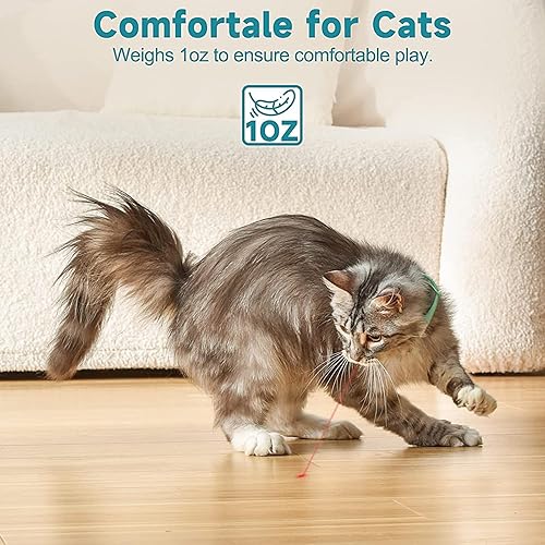 Miniatura 7 de Juguetes automáticos para gatos, collar láser con luz roja, juguetes interactivos para gatos aburridos de interior, puntero láser eléctrico