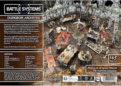 Battle Systems Fantasy Dungeon Terrain Furniture Terrain Immersive Scenery for D&D DND Maladum Pathfinder RPGs Full-Color Heavy Duty Cardstock Printed on Both Sides