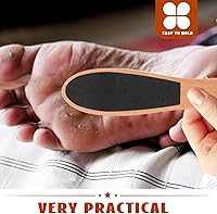 Vista 5 de 2pcs Wooden Handle Foot Files Callus Remover Dead Skin Remover Foot Rasp Pedicure Tool for Men and Women at Home and Salon Use