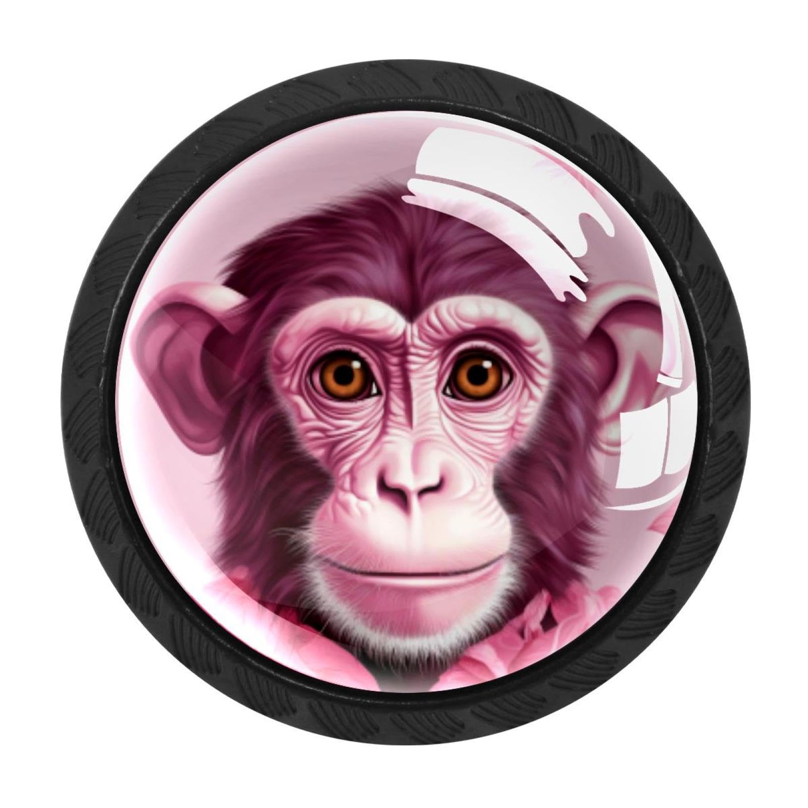 Chenzzzz Multicolored 11 4 Pcs Pink Monkey Orangutan Crystal Glass Cabinet Knob Drawer Pull Handle For Kitchen Cupboard Dresser Wardrobe Etc