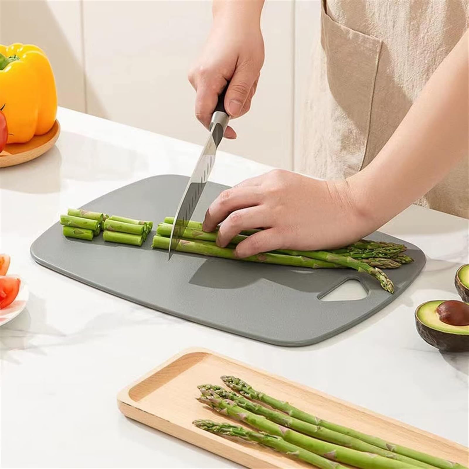 Schneidebrett Für Obst Gemüse Fleisch Kunststoff-Schneidebrett-Set Mit 3 Verschiedenen Größen, Schneidebretter Für Die Küche, Spülmaschinenfest(A)