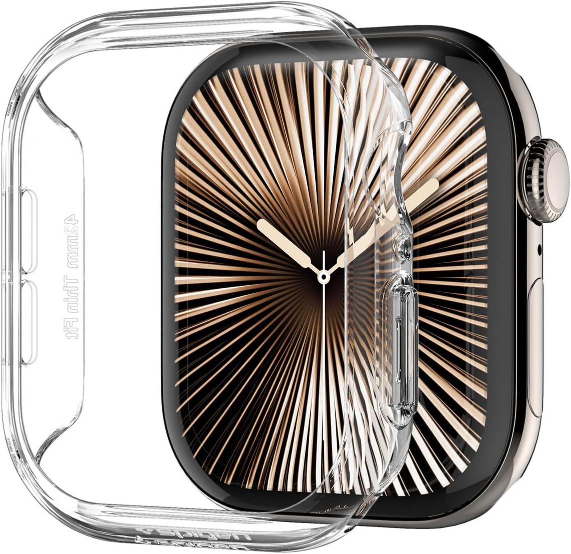 Spigen for Apple Watch Series 11 Case, Thin Fit Compatible with Series 11/10 42mm Lightweight Hard PC Cover - Crystal Clear
