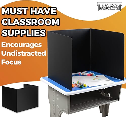 Miniatura 14 de Paquete de 22 separadores de escritorio para estudiantes, divisor de plástico duradero e impermeable, carpetas de aula, suministros para profesores