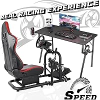 Vista 7 de Dardoo Racing Simulator Cockpit with Seat Compatible with Logitech G29 G920 G923 Support Thrustmaster, Fanatec Fits Xbox Playstation PC platforms