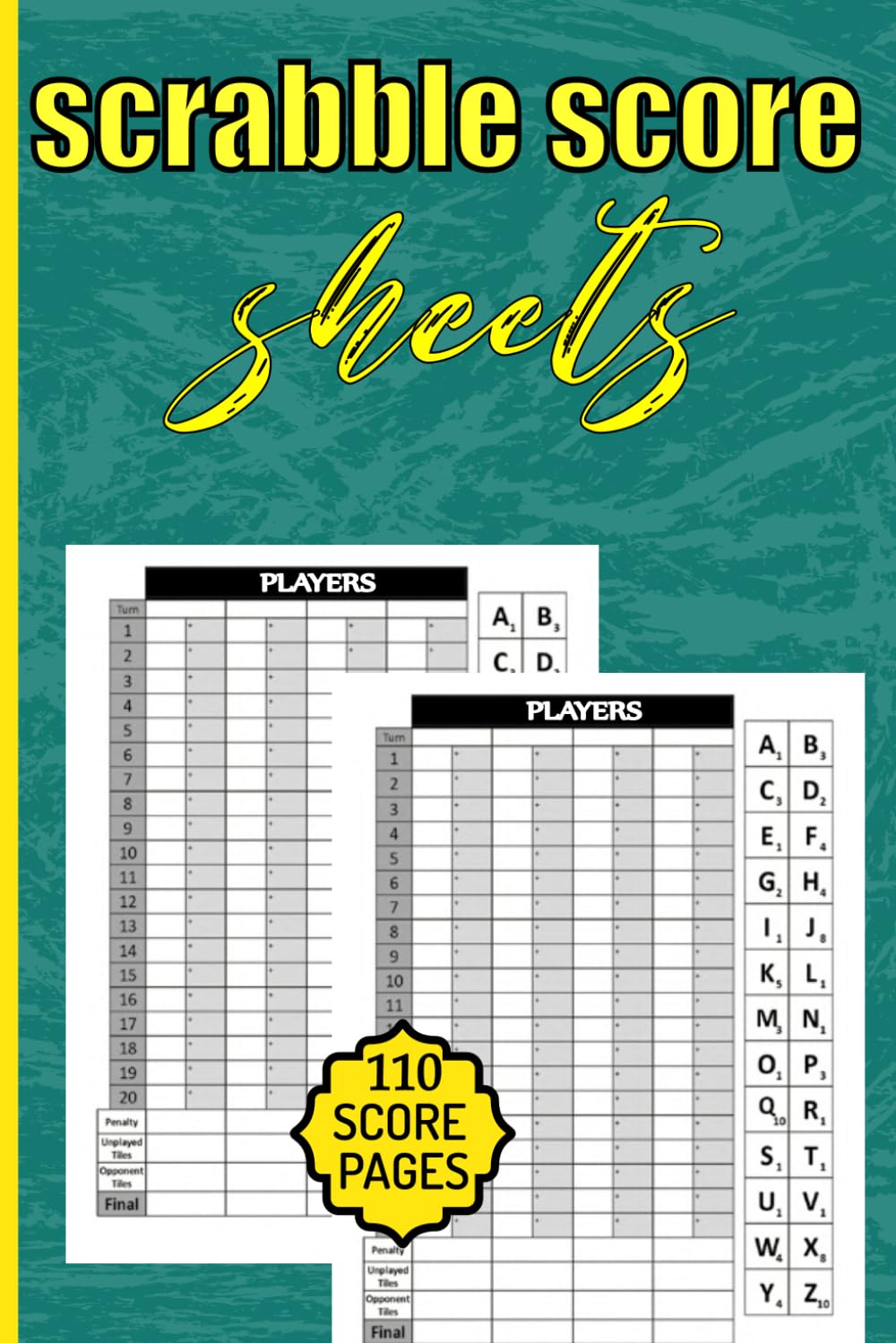 Scrabble Score sheet: Scrabble Score Keeper | Scrabble Game Score sheets for 2-4 players | scrabble score sheets 6"x 9" small size | 110 score pages | ... sheets for adults and kids | Score Cards