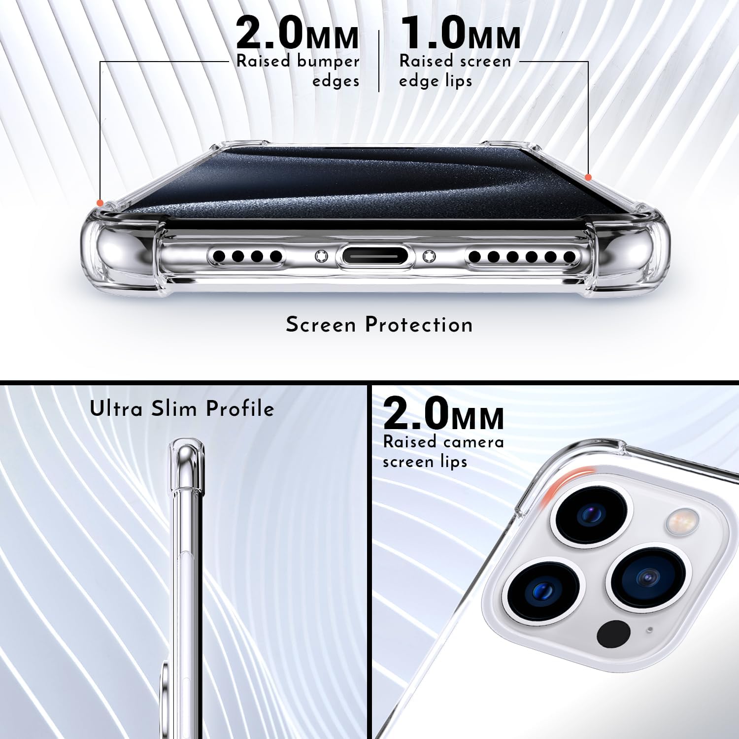 Shields Up Designed for iPhone 15 Pro Max Case, Minimalist Wallet Case with Card Holder (3 Cards) & Ring Stand, [Drop Protection] Slim Protective Cover for iPhone 15 Pro Max 6.7 inch - Clear - Image 6