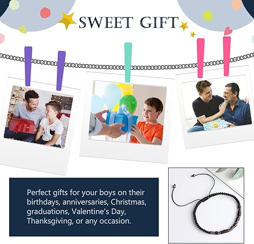 Miniatura 9 de VOHIVI To My Son Bracelet from Mom - Graduation Gifts,Inspirational Gifts for Boy,Morse Code Bracelets with Engraved Wallet Card,Adjustable Handmade